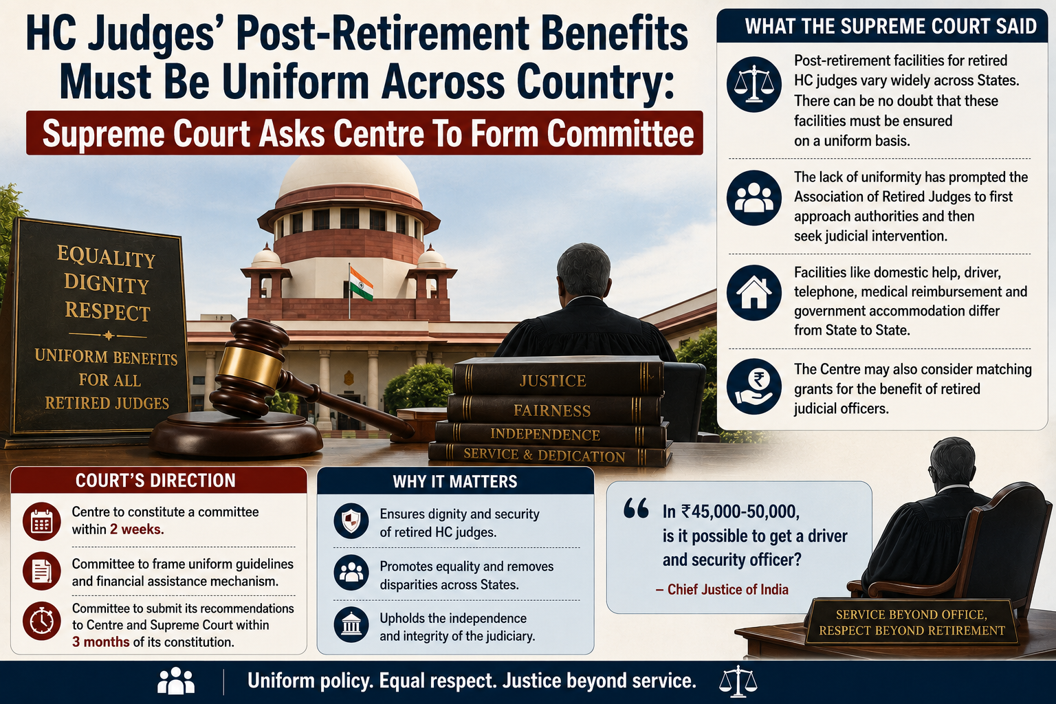 HC Judges' Post-Retirement Benefits Must Be Uniform Across Country: Supreme Court Asks Centre To Form Committee